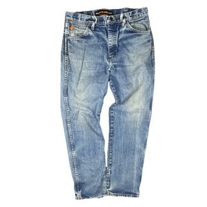 Wrangler FRM12 Flame Resistant Blue Cotton Work Pants Men's 33x32 Cowboy Cut
